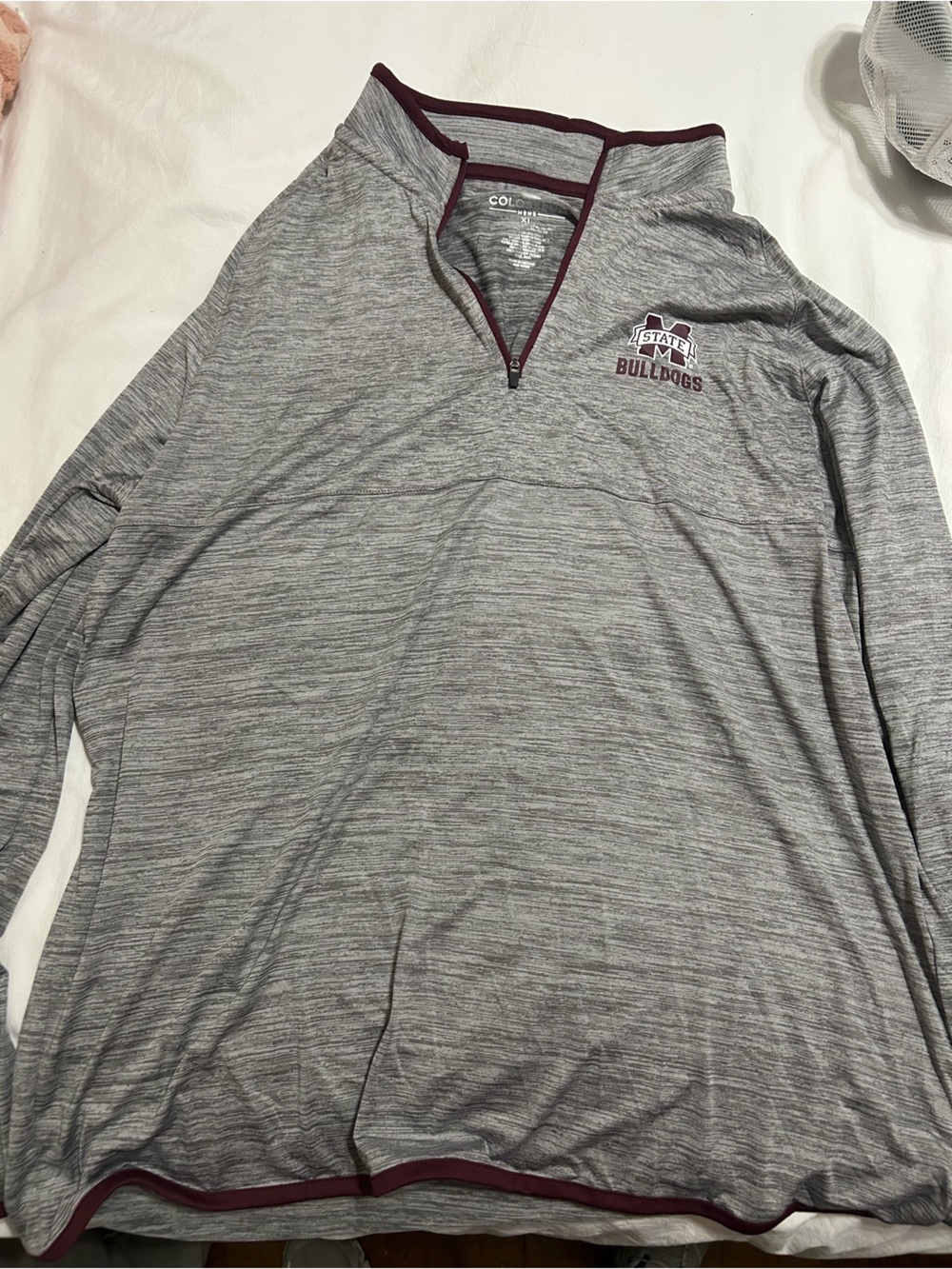 Colosseum Grey Performance Quarter-Zip with Maroon Trim